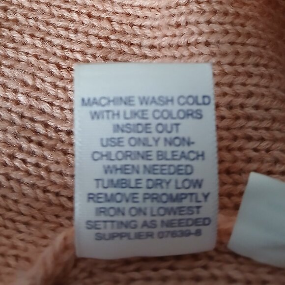 St Johns Bay Tunic Sweater Size L Pink Cable Knit Cowl Neck Long - Picture 9 of 9